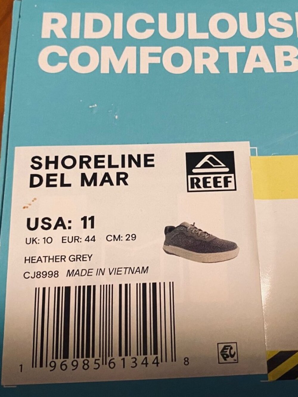 REEF Shoreline Del Mar (size 11) in Heather Grey. NWT